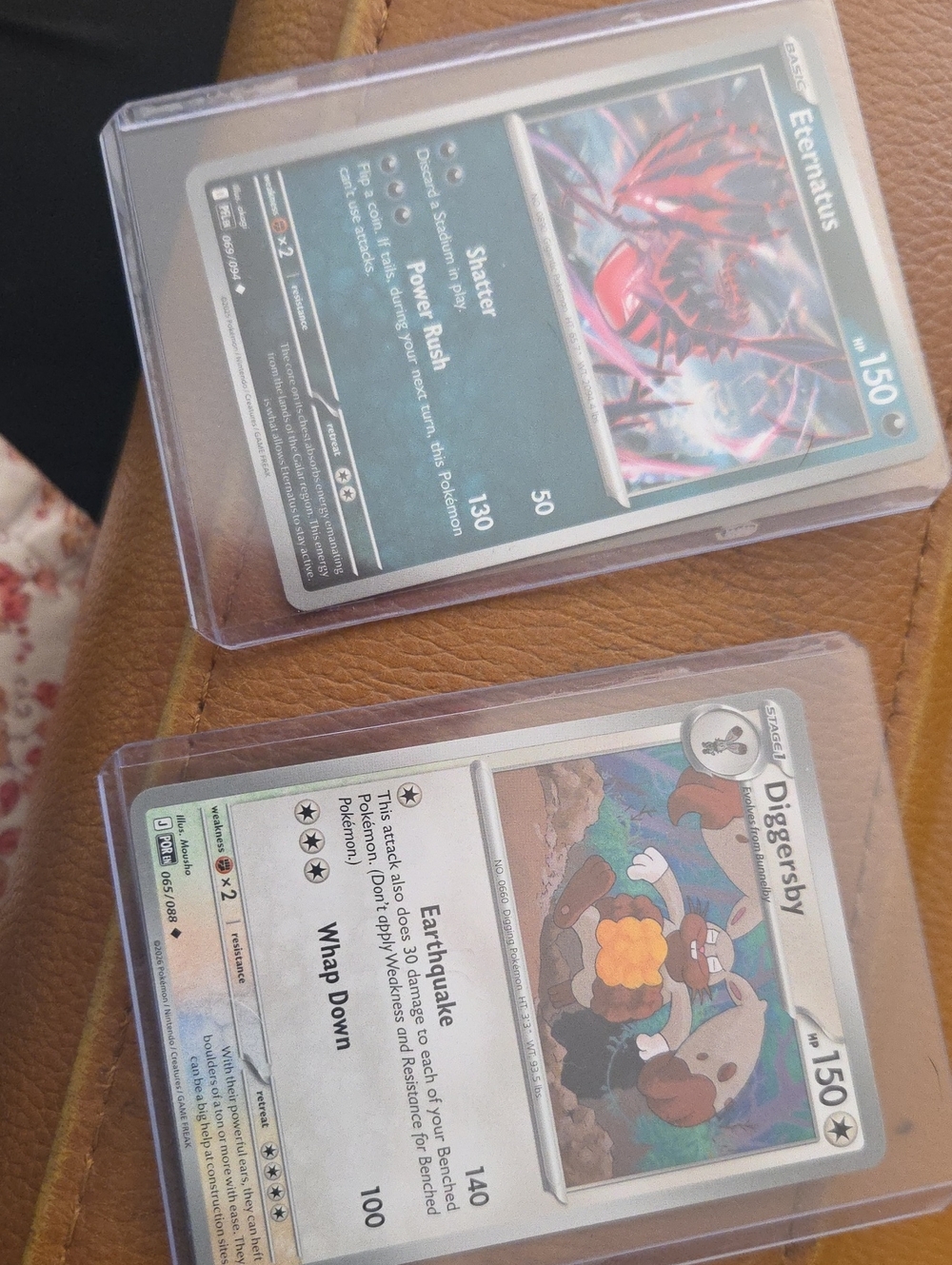 Pokemon Diggersby & Eternatus Cards - Gray and Blue